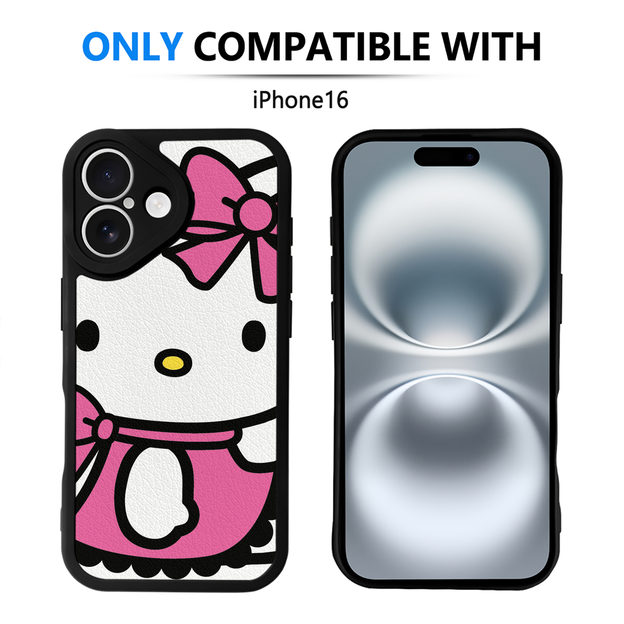 （画像用） Hello Kitty ハローキティ 【iPhone 16シリーズ対応】シリコンスマホケース（レザー調） 材質：シリコン